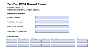 BCBA CEU Tracker