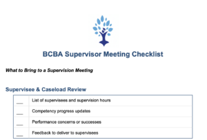 BCBA Supervisor Meeting Checklist