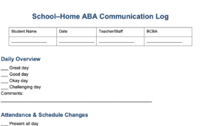 ABA Communication Log